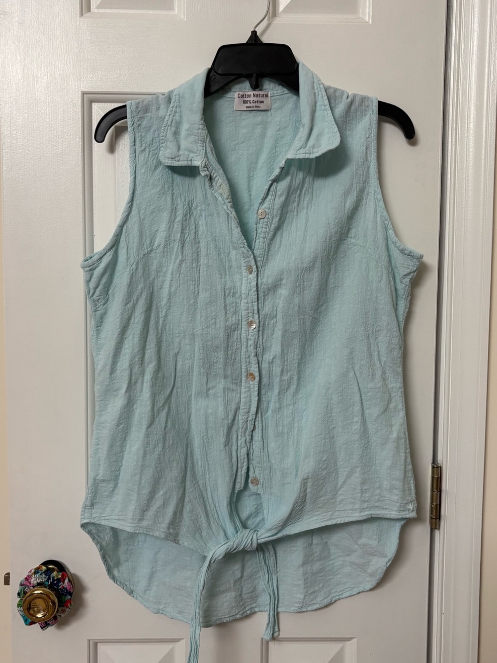 Cotton Natural button down tank top